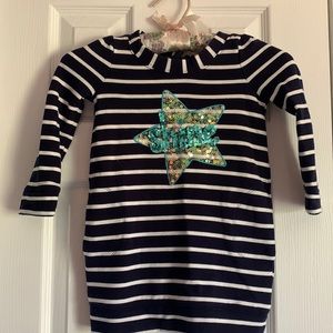 Gymboree girls dress, size 4, blue and white